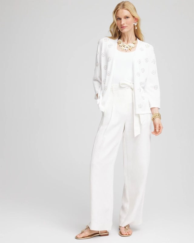 Floral Clear Sequined Cardigan - image 2